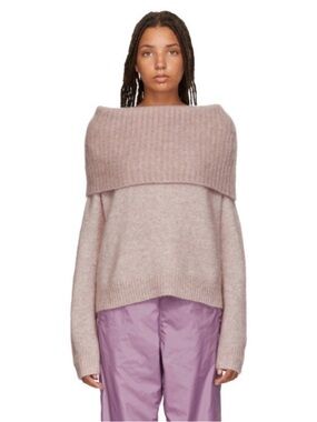 Acne Studios Dusty Pink Cowl Neck Sweater
